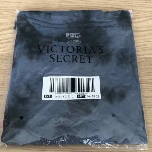 🆕PINK LONG SLEEVE TIE DYE CROPPED TEE L🆕 - Picture 3 of 4